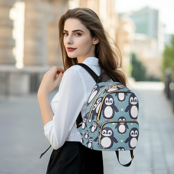 6749 Penguin Small Backpack Purse Travel Bag Lightweight Shoulder Bag main image 4